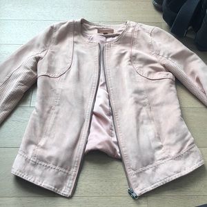 Hive and Honey light pink suede jacket